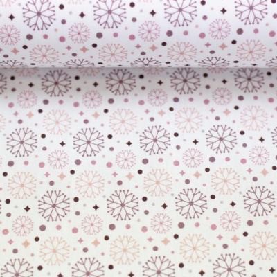 Baumwolle | BELLE Eiskristall | Weiß Bordeaux